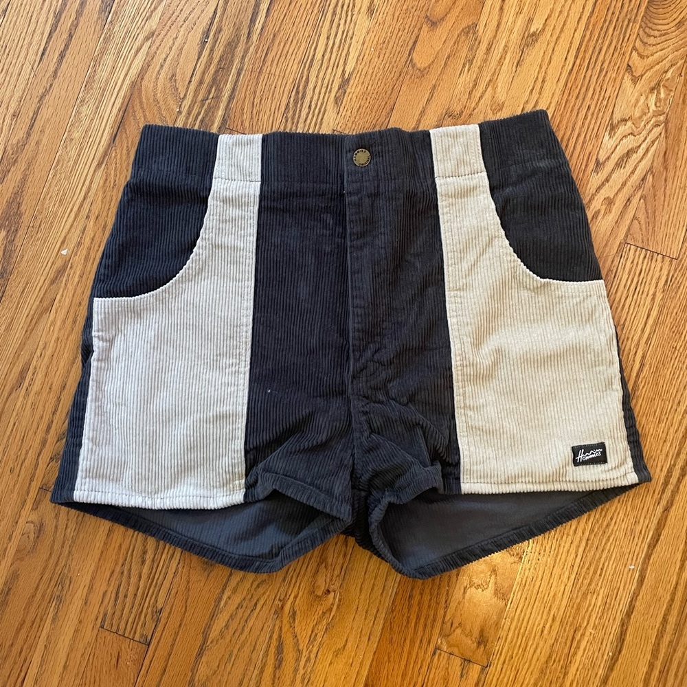 Hammies Shorts. Stretchy, comfy size 36. Grey and cream two-tone.